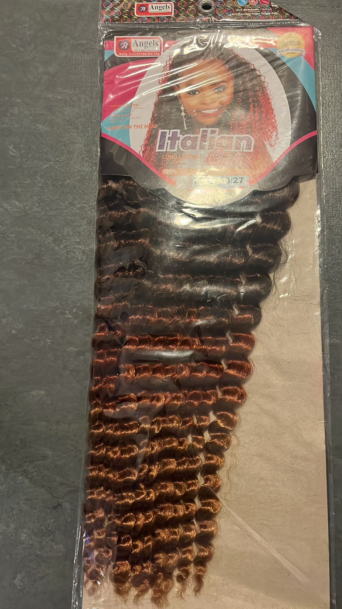 Italian Curl - 1/350/27 Black, Honey Blonde Mix